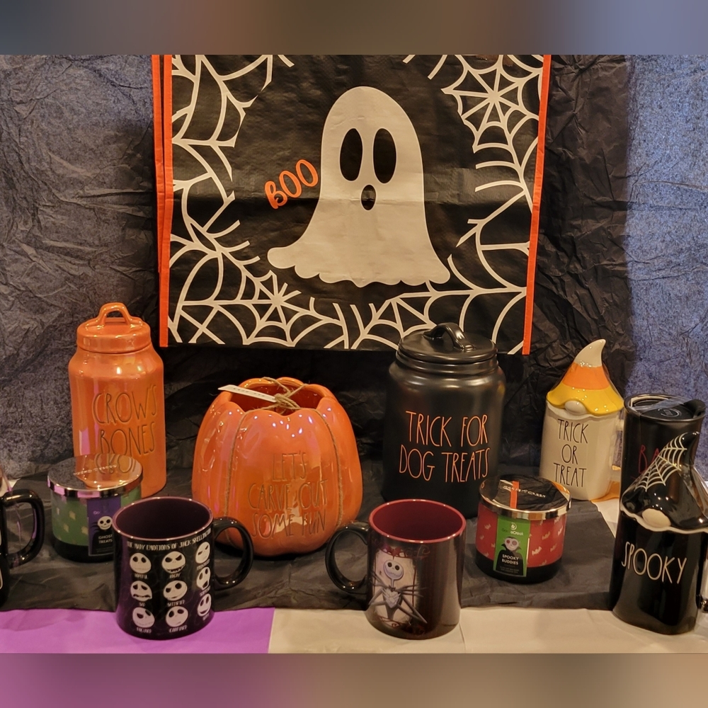 Hocus Pocus Rae Dunn Black Mug Witch Stocking Boots Topper - Picture 3 of 7